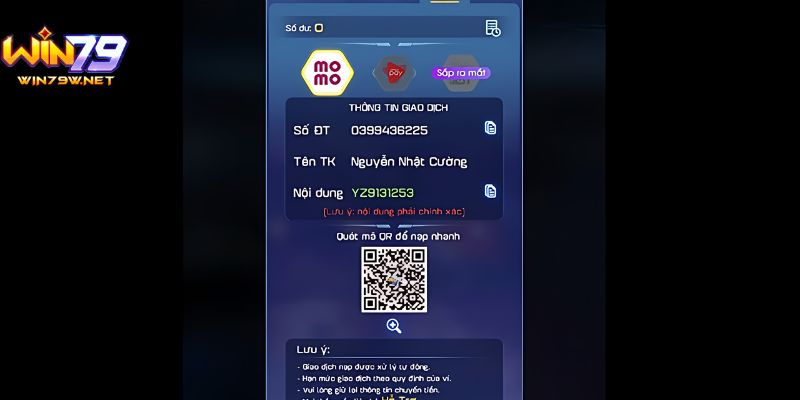 Nạp Tiền Win79 - Hướng Dẫn Nạp Nhanh Chóng, Dễ Dàng Chọn phương thức thanh toán ví điện tử