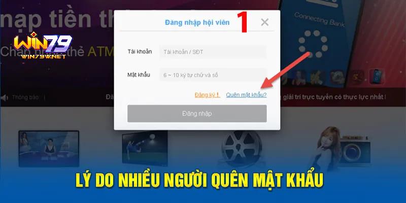 Nguyên nhân cược thủ quên mật khẩu tài khoản 